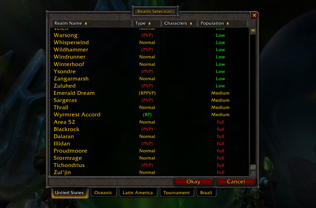 classic wow player list